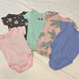 Adorable Kids Bodysuit Set - Pink, Blue, Green, and Gray